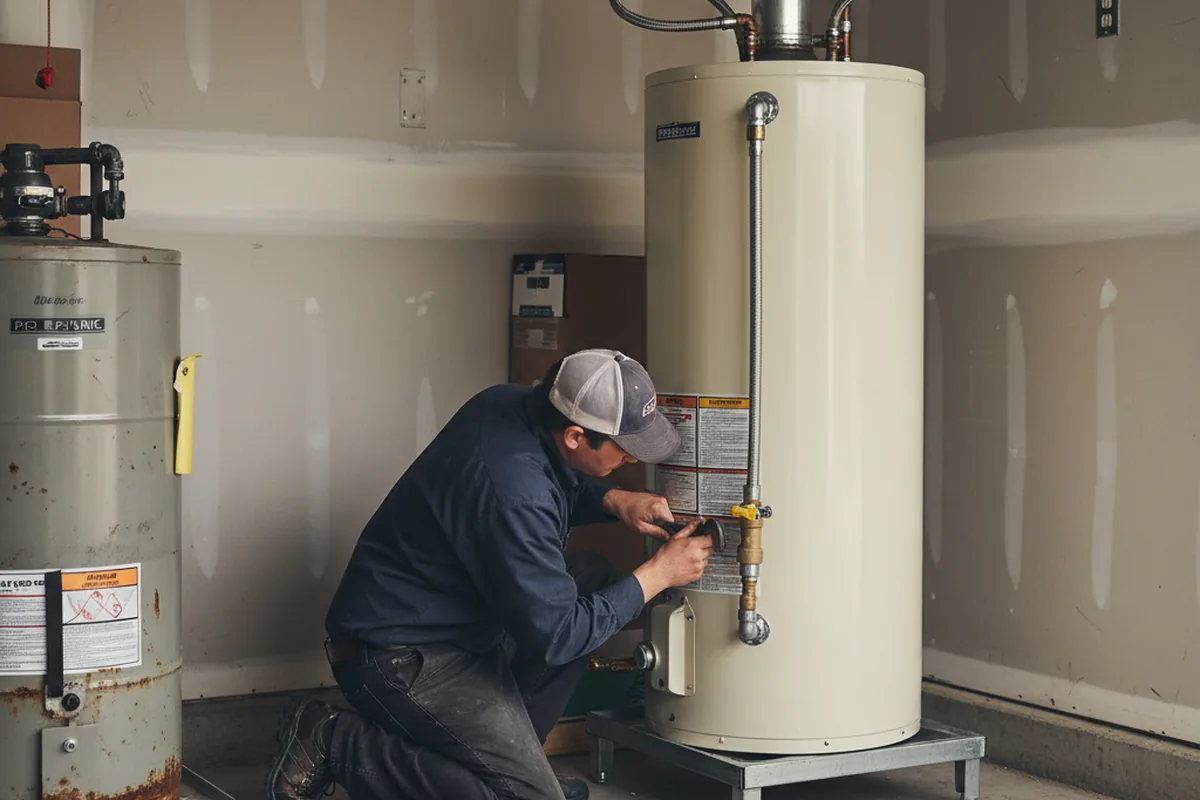 Water heater and shutoff valve replacement in Otterbein